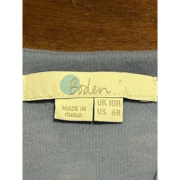 Boden Emory Jersey Dress, Periwinkle Blue Fallen Blossom, Size 6R, Pre-Owned - Picture 3 of 14